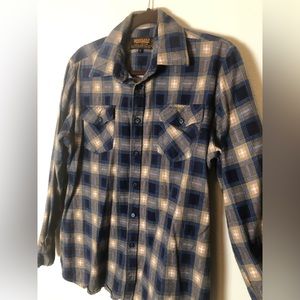 Vintage Woodland Men’s L Cotton Flannel Plaid Button Up Shirt Shacket